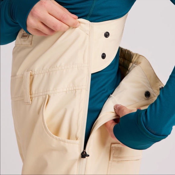🦋🌙 BURTON | Cream Overall Snowboard Ski or Snow Bibs Pants SOLD - Picture 4 of 16